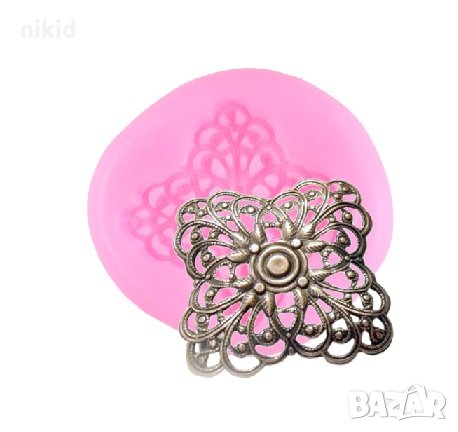 Квадратна мрежеста брошка силиконов молд форма декорация и украса торта фондан бисквитки