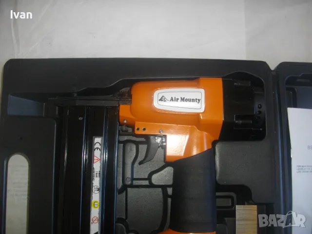 НОВ Голям Немски ПНЕВМАТИЧЕН ТАКЕР  дърводелски тапицерски за пирони с дължина до 50 мм Air MOUNTY , снимка 7 - Други инструменти - 47531923