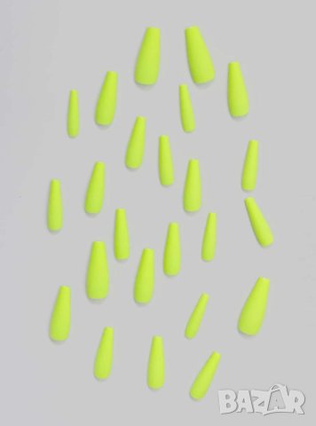 Комплект Разкошни Press-on Изкуствени Нокти 24 броя в Ярко Неонов Цвят КОД nail209, снимка 3 - Продукти за маникюр - 40486587