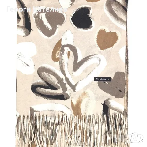 Комплект кашмирен шал и ръкавици в бежово и черно-Луксозен сет за жена Код на продукта:DAK-7, снимка 2 - Шалове - 48109896