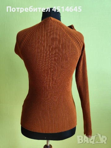 Елегантна дамска блуза в кафяво размер L , снимка 2 - Блузи с дълъг ръкав и пуловери - 50817648