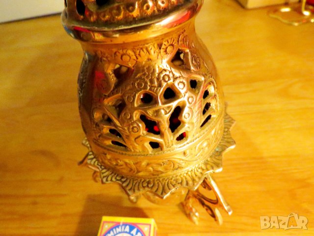 Старинно масивно бронзово кандило 1914г, Царство България - за колекционери и ценители, снимка 3 - Антикварни и старинни предмети - 40051935