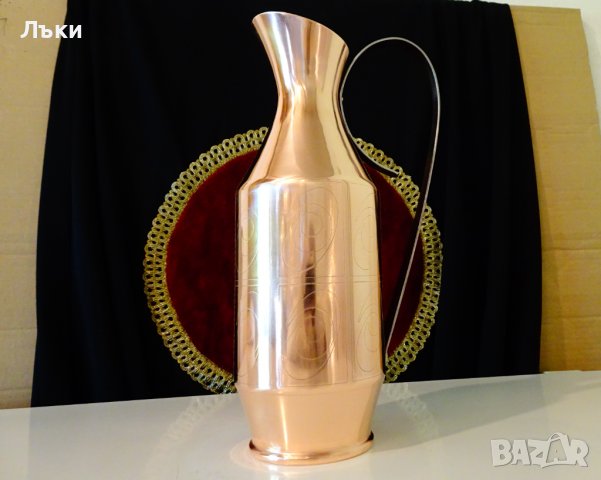 Медна кана за вино 2 литра,чиста червена мед,безшевна. , снимка 7 - Антикварни и старинни предмети - 37470218