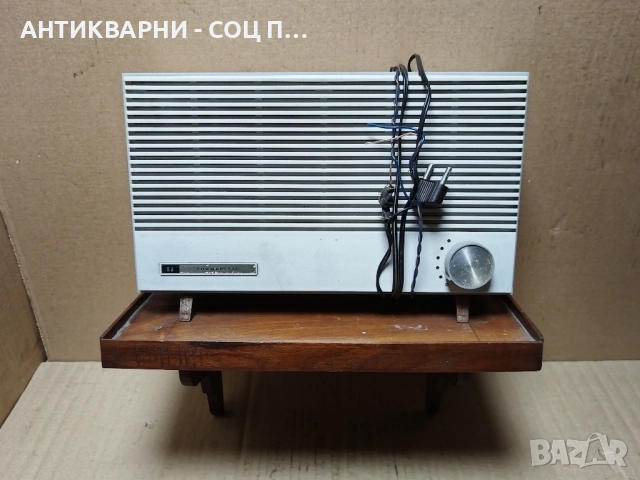 Комплект Стара Соц Българска Радиоточка + Стенна Дървена Поставка. , снимка 2 - Антикварни и старинни предмети - 52496616