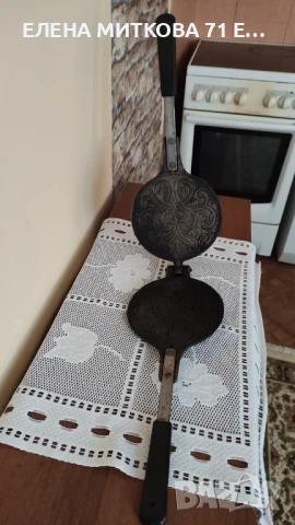 Jotul Норвегия винтидж чугунен уред за гофрети/палачинки, снимка 2 - Антикварни и старинни предмети - 50824447