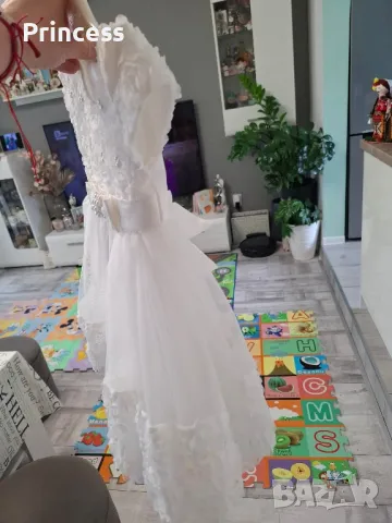 Дантелена детска официална рокля 6м, снимка 4 - Бебешки рокли - 49540122