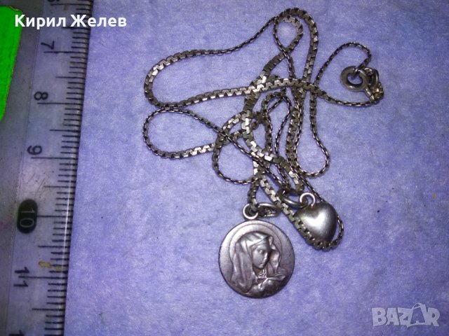 РИМОКАТОЛИЧЕСКА СРЕБЪРНА - WF ИКОНКА и СРЕБЪРНО СЪРЧИЦЕ със СРЕБЪРНА ВЕРИЖКА СРЕБРО 925 ПРОБА 40320, снимка 16 - Колиета, медальони, синджири - 43224550