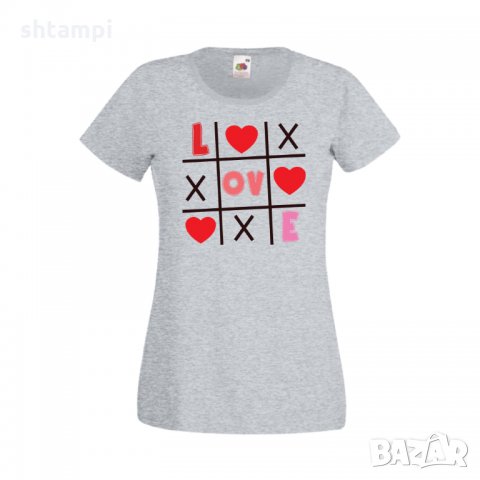 Дамска тениска Свети Валентин Tic Tac Toe Love 1, снимка 2 - Тениски - 35648696