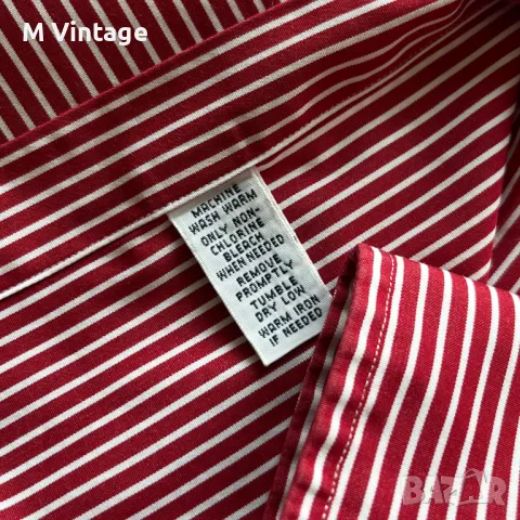 Мъжка риза Polo Ralph Lauren Classic Fit Striped Stretch Poplin Shirt Red/White, снимка 9 - Ризи - 49610886