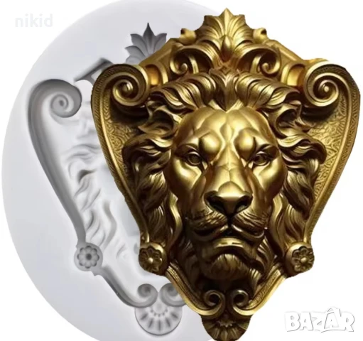 лице муцуна на лъв глава силиконов молд форма фондан гипс декор украса
