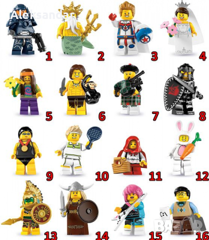 Лего минифигурки серия 1 2 3 4 5 6 7 8 9 10 11 Lego minifigures series, снимка 7 - Конструктори - 36563738