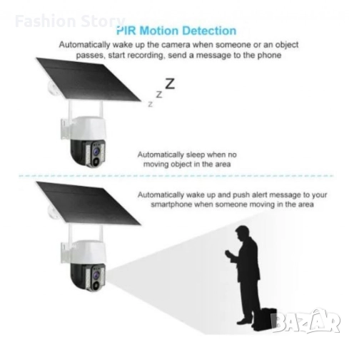 WiFi соларна камера 4G SIM карта, 8MP V380 VC3-4G, снимка 4 - HD камери - 52526700