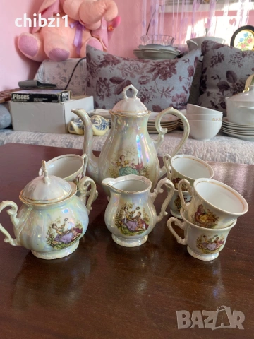 ⚜️Прекрасен сервиз за кафе от бивша Югославия със седефено покритие 