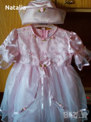 Рокличка за принцеса-Розово бижу"Tiny Princess", снимка 3 - Бебешки рокли - 27499270