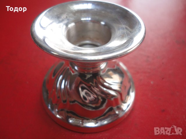 Страхотен сребърен свещник 1, снимка 8 - Антикварни и старинни предмети - 43007116