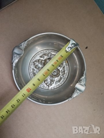 Посребрен пепелник арт деко, снимка 3 - Антикварни и старинни предмети - 43350078