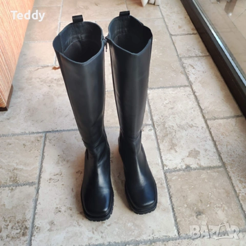 Стилни дамски ботуши, естествена кожа, размер 40