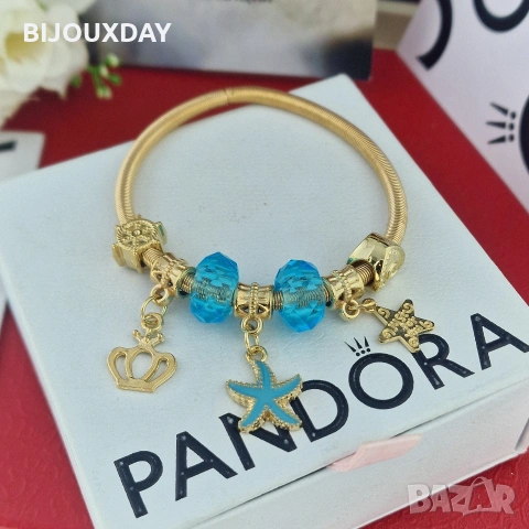 гривна с корона и морска звезда от медицинска стомана с 18 карата златно покритие