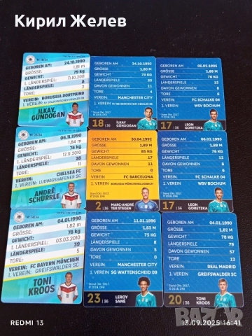 Колекционерски картички на футболисти ИЛКАИ ГЮНДОГАН,МАРК АНДРЕ ТЕР СТЕГЕН,ЛИОН ГОРЕТЗКА 51011, снимка 16 - Колекции - 51702277