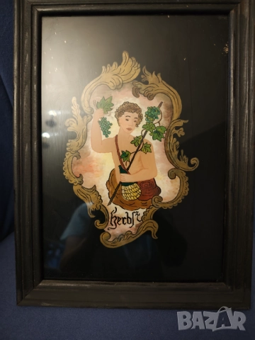 Картина найвизъм  върху стъкло дървена рамка , снимка 4 - Картини - 51737818