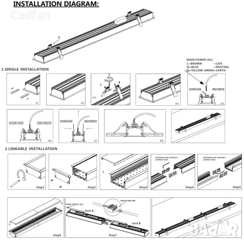 ЛЕД LED Линейна лампа SAMSUNG ЧИП 80W 6400К 240см, снимка 6 - Лед осветление - 48058970