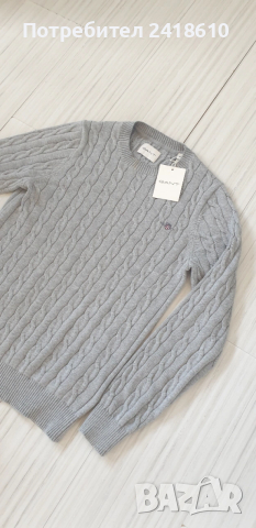Gant  Cable Cotton / Knit C - Neck Mens Size XS - S НОВО! ОРИГИНАЛ! Мъжки Пуловер!, снимка 12 - Пуловери - 53339767