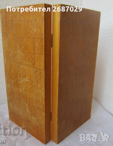 стари кутии за шах: Стара дървена кутия шах шахмат и табла