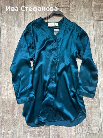 Victoria's Secret ново кимано домашна роба халат тюркоазено зелен цвят 100 % коприна копринена 