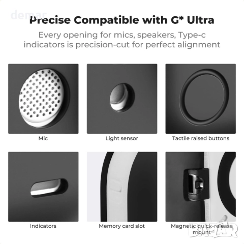 K&F CONCEPT Защитен калъф за Insta360 Go Ultra, силиконов, с капак за обектив, снимка 3 - Чанти, стативи, аксесоари - 52521674