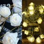 Нови LED светлини рози USB Лампички на батерия за украса декорация дом, снимка 3