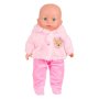 Кукла бебе с розови дрешки, 30см, снимка 3