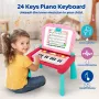 TERRAMUS 3-в-1 образователна играчка с 24-клавишна клавиатура за пиано, рисуване за малки деца 2+ г., снимка 7