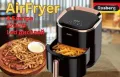 Фритюрник AirFryer, 1200W, 3.5л., горещ въздух, LED дисплей, таймер, до 200°С, черен, снимка 1