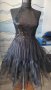Черна рокля от тюл с пайети и гръб от тюл, снимка 1 - Рокли - 44049101