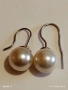 Винтидж сребърни обеци с естествени Перли ювелирна изработка Ретро Арт бижу 52759, снимка 8