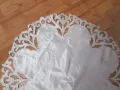 Покривка , каре -сатен ,рязана бродерия ,60х54см., снимка 6