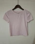 Нова дамска розова рипсена къса тениска S размер, снимка 1