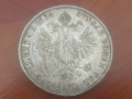 2 флорина сребро 1884 Австро Унгария много рядка  и запазена монета , снимка 2