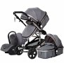БЕЗПЛАТНА ДОСТАВКА Нова комбинирана бебешка количка 3в1, детска количка с три коша, снимка 3