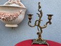 Старинен бронзов свещник в стил Rococo!, снимка 1 - Антикварни и старинни предмети - 22905035