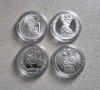 България.Лот. 50 лева . 4 бройки. 1300 години България. Сребро. Монетите са без забележки. , снимка 1