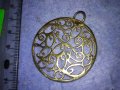 ВЕЛИКОЛЕПЕН СРЕБЪРЕН с ДЕБЕЛА РЕАЛНА ПОЗЛАТА ФЛОРАЛЕН АРТ МЕДАЛЬОН СРЕБРО 925 АЖУРНА ИЗРАБОТКА 27628, снимка 9