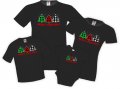 Семеен комплект Весела Коледа семеен черен комплект биволско дърво, снимка 1 - Тениски - 34825531
