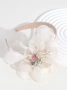 Диадема с голямо цвете в екрю или коралово, вдъхновена от Petite Fleur, снимка 5