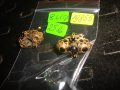 СТАРИННИ ФИЛИГРАННИ БРОНЗОВИ ПОЗЛАТЕНИ БУТОНЕЛИ с ЯСПИС и ГРАНАТ МАЙСТОРСКИ 19855, снимка 6