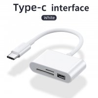 USB Type C адаптер с SD/TF четец на карти за Macbook и Смартфон, снимка 2 - Аксесоари за Apple - 37437257