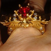 Внушителен пръстен с череп, криле и рубин💥, снимка 1 - Пръстени - 39910651