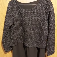Елегантна и стилна дамска блуза, 50% Памук; 50% Полиестер, произведена в Италия, снимка 1 - Блузи с дълъг ръкав и пуловери - 27319778