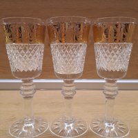 Кристални чаши инкрустирани със злато., снимка 2 - Чаши - 43815649