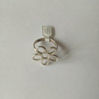 Сребърен пръстен цвете .Сребро проба 925., снимка 4 - Пръстени - 38610434